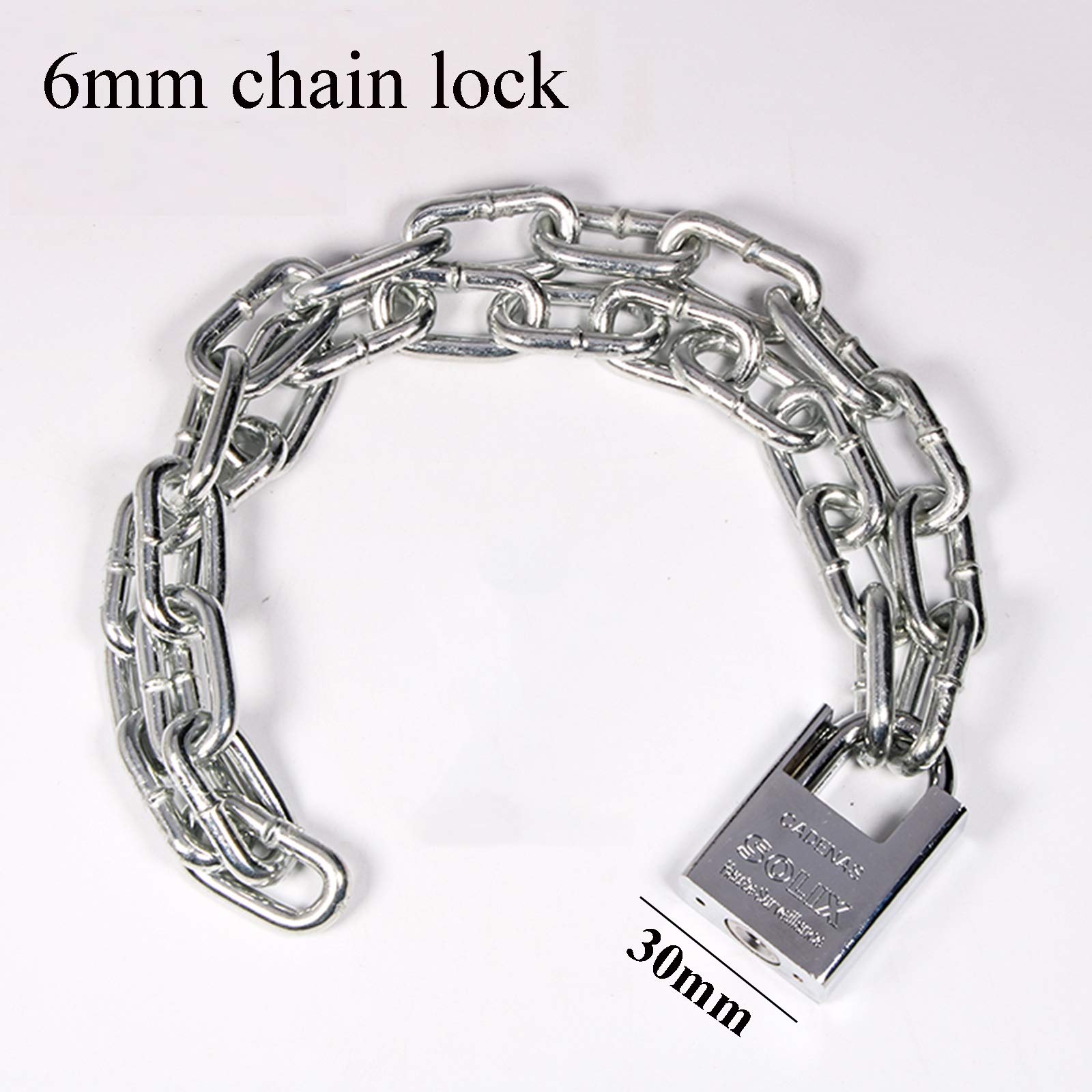 Lucchetto a chiave Lucchetto Chiave Con Catena, Larghezza Del Corpo Di Bloccaggio 30mm, Lunghezza Della Catena Da 6 Mm 0,5-5m, Utilizzato Per La Serratura Del Magazzino Della Bicicletta E Del Mot