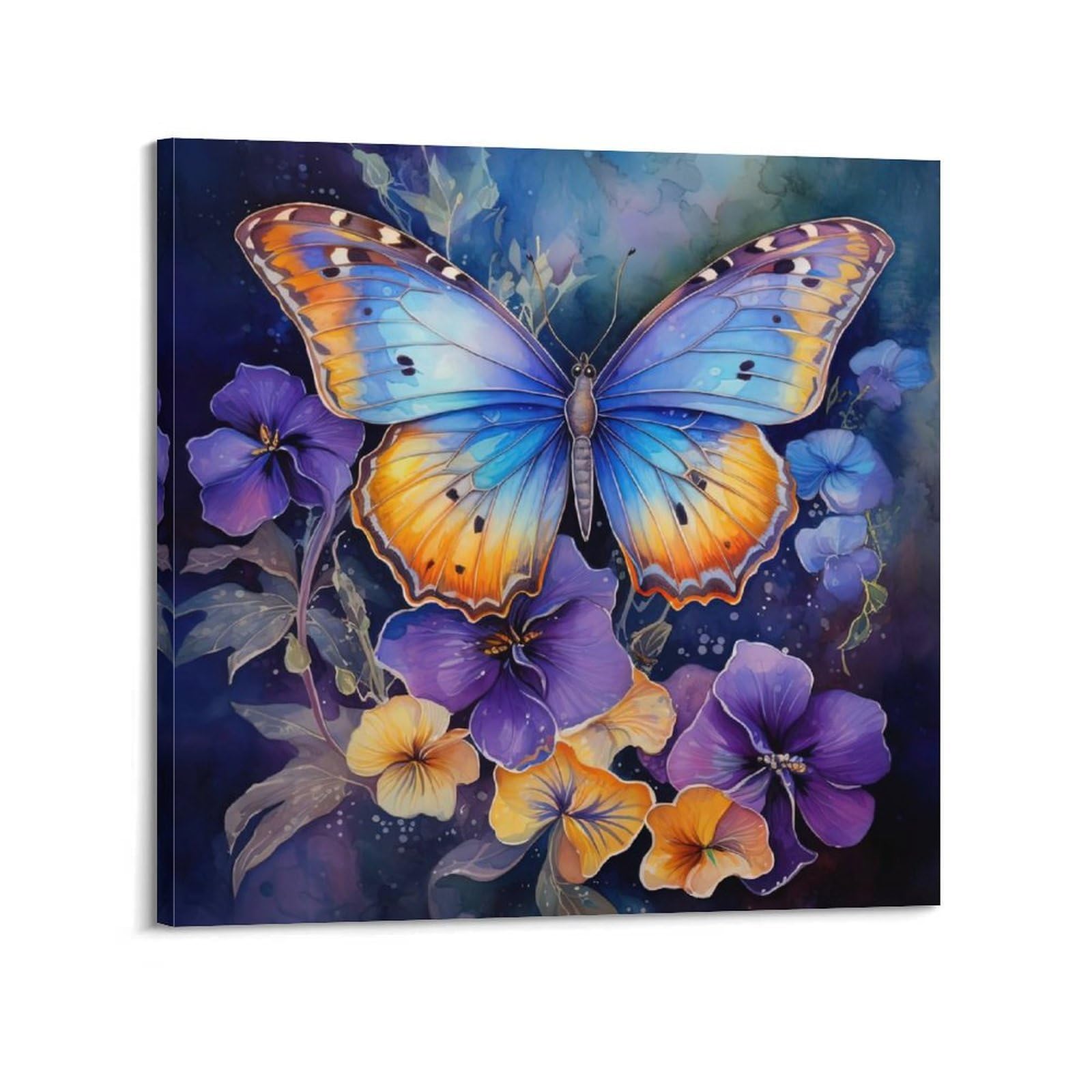 ZSZWHJ Animal Poster Beautiful Butterfly Poster Decorative Painting Canvas Wall Posters And Art Picture Print Modern Family Bedroom Decor Posters 24x24inch(60x60cm)