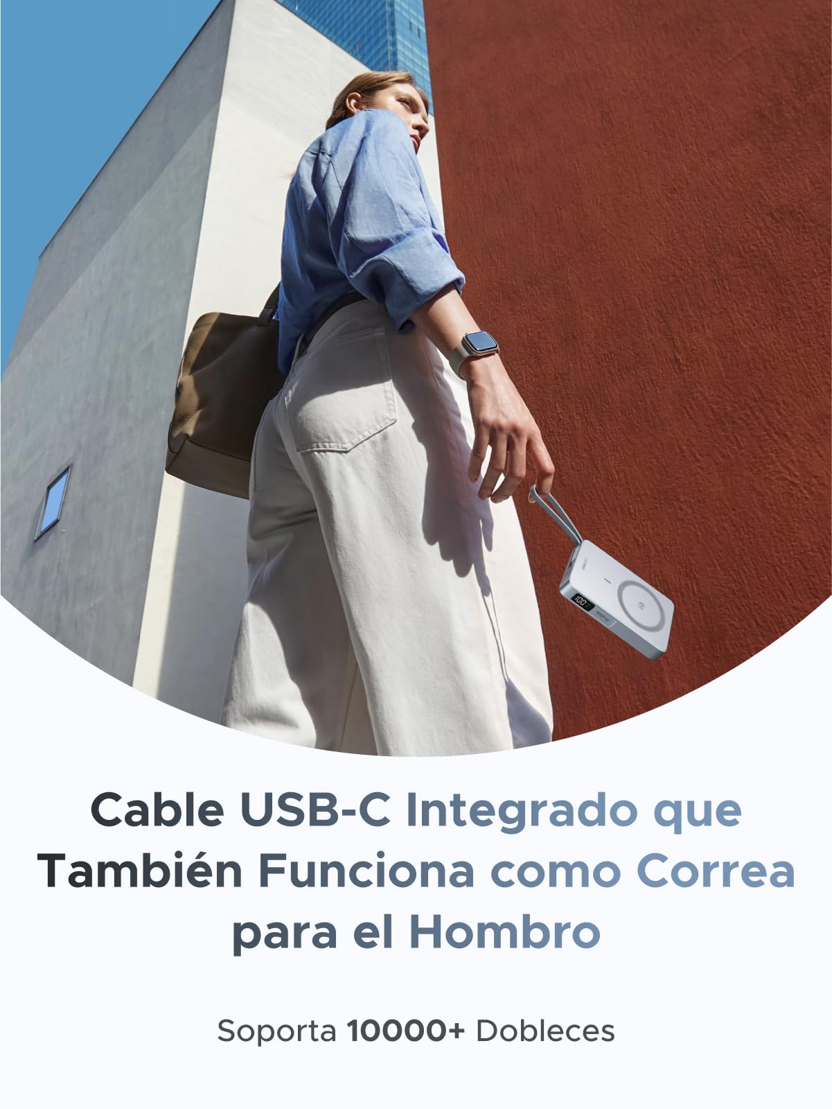 UGREEN Magflow Qi2 25W Power Bank 10000mAh con Inducción Magnética y Carga Rápida Banco Energía con Cable USB C Integrado 30W Compatible con Magsafe iPhone 17 Pro MAX Air 16 15 14 13 12 (Azul)