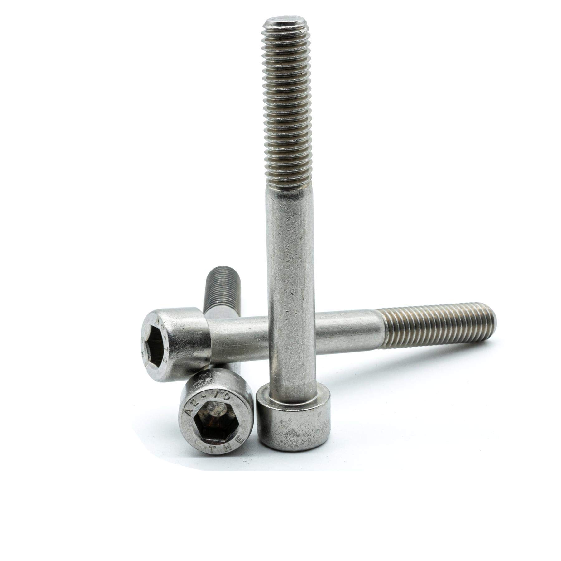 Hippo Hardware M5 (5mm X 80mm) Socket Cap Screw Hex Head Allen Bolts A2 Stainless Steel (Pack of 100)