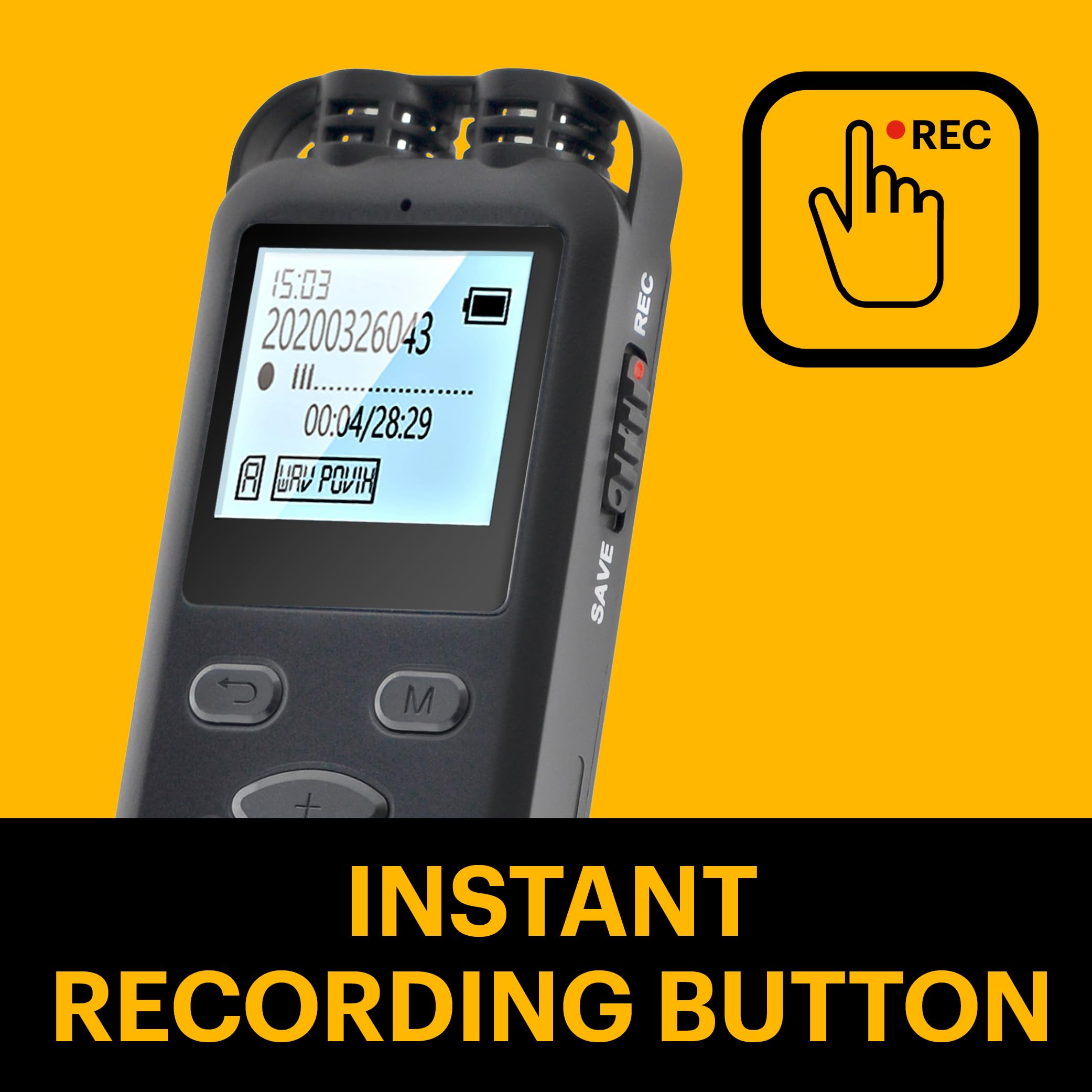 KODAK VRC250 - Dyktafon cyfrowy, 8 GB, ekran 1,4, Plug and Play, odtwarzacz MP3, akumulator litowy - czarny