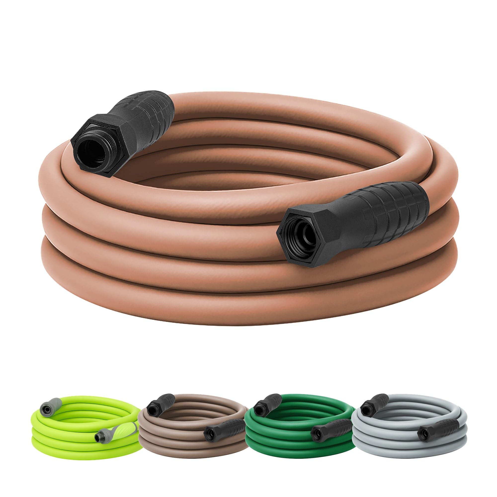 Colors™ SwivelGrip® Flexible Garden Hose, 5/8'' x 25', 3/4'' - 11 1/2 GHT Fittings, Red Clay