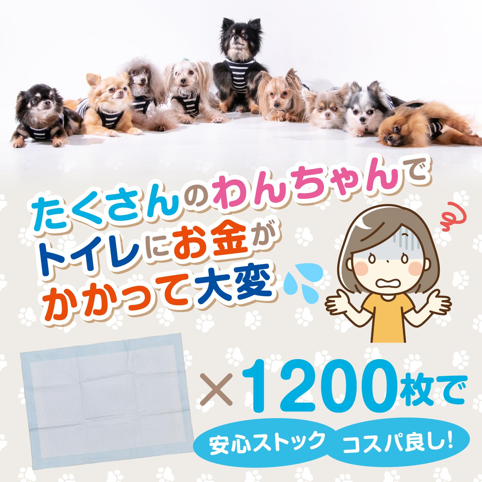 Amazon | 業務用ペットシーツ超薄型 レギュラー 1200枚 | モビィ