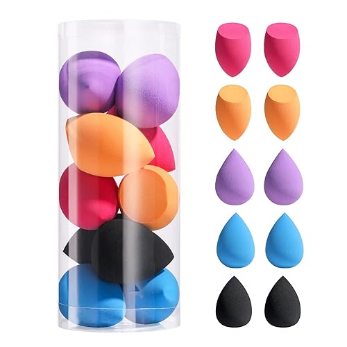 BS-MALL Juego de esponjas de maquillaje, esponja de belleza de mezcla de base, impecable para líquidos, crema y polvo, esponjas de maquillaje