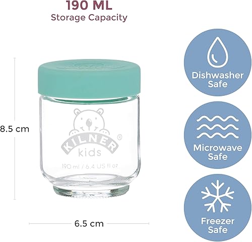 Miniatura 2 de Kilner Juego de 6 tarros de cristal de 6.4 fl oz, color gris, morado