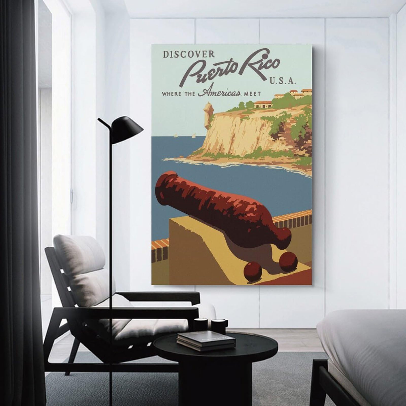 Junmoney Puerto Rico Travel Wall Art Print 20x30inch(50x75cm), for Home, Office, Studio Or Guest Room, A Flexible Wall Accent for Shared Spaces