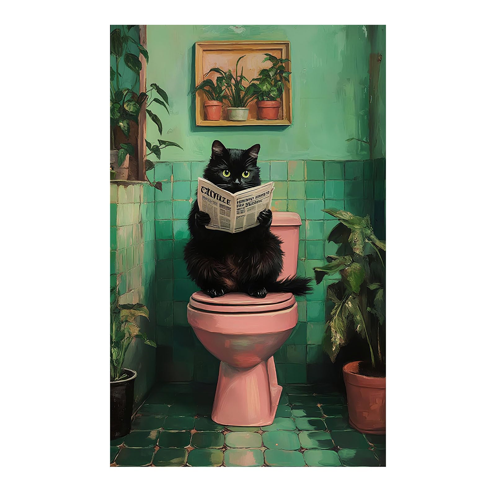 Kinretixia Décoration de Salle de Bain Art Mural Amusant Loutre - œuvre Humoristique d'animal sur Toile, Loutre Mignonne avec Rouleau de Papier Toilette sur Toile, sans Cadre - 20 x 30 cm