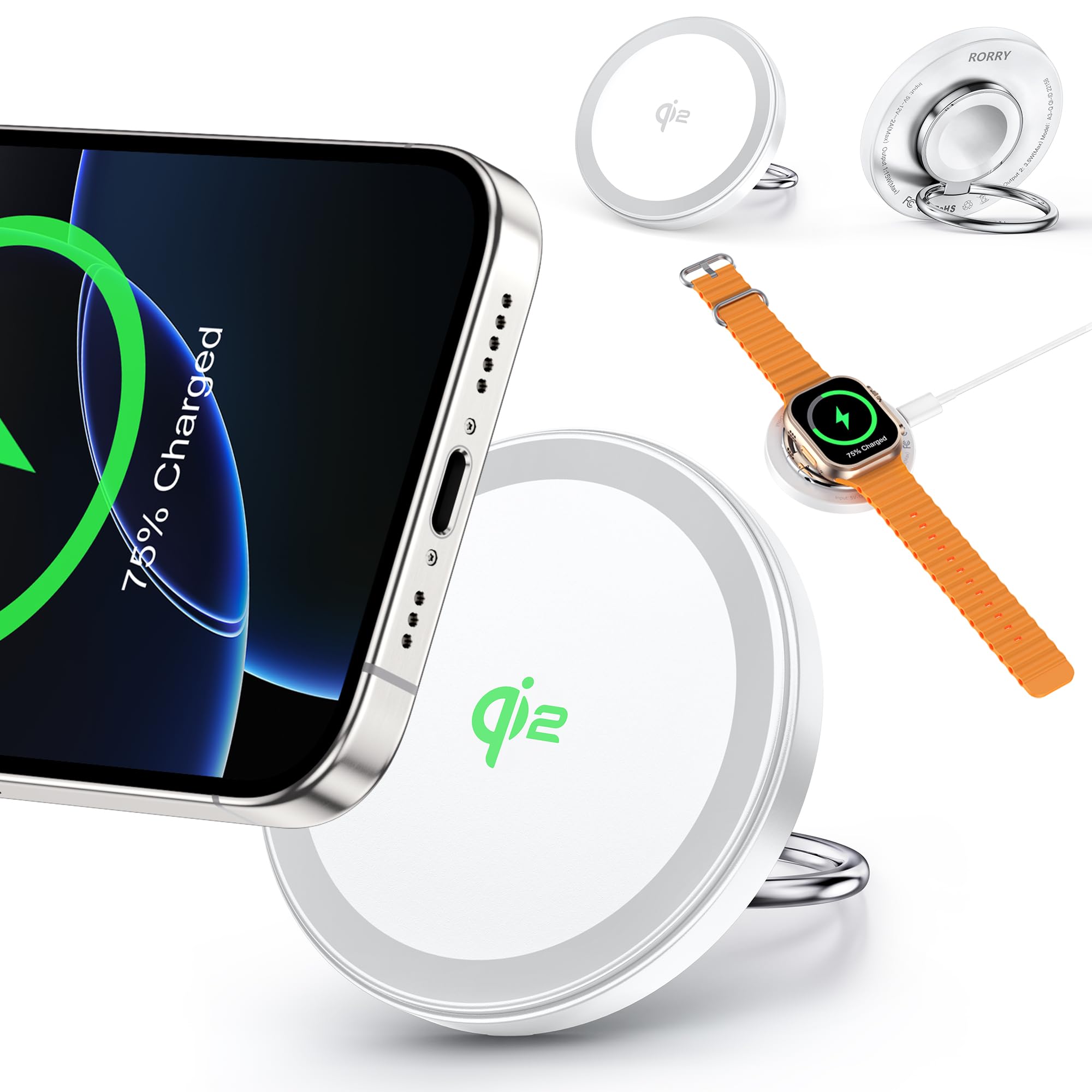 Amazon.co.jp: RORRY magsafe充電器 ワイヤレス充電器 【超小型・qi2