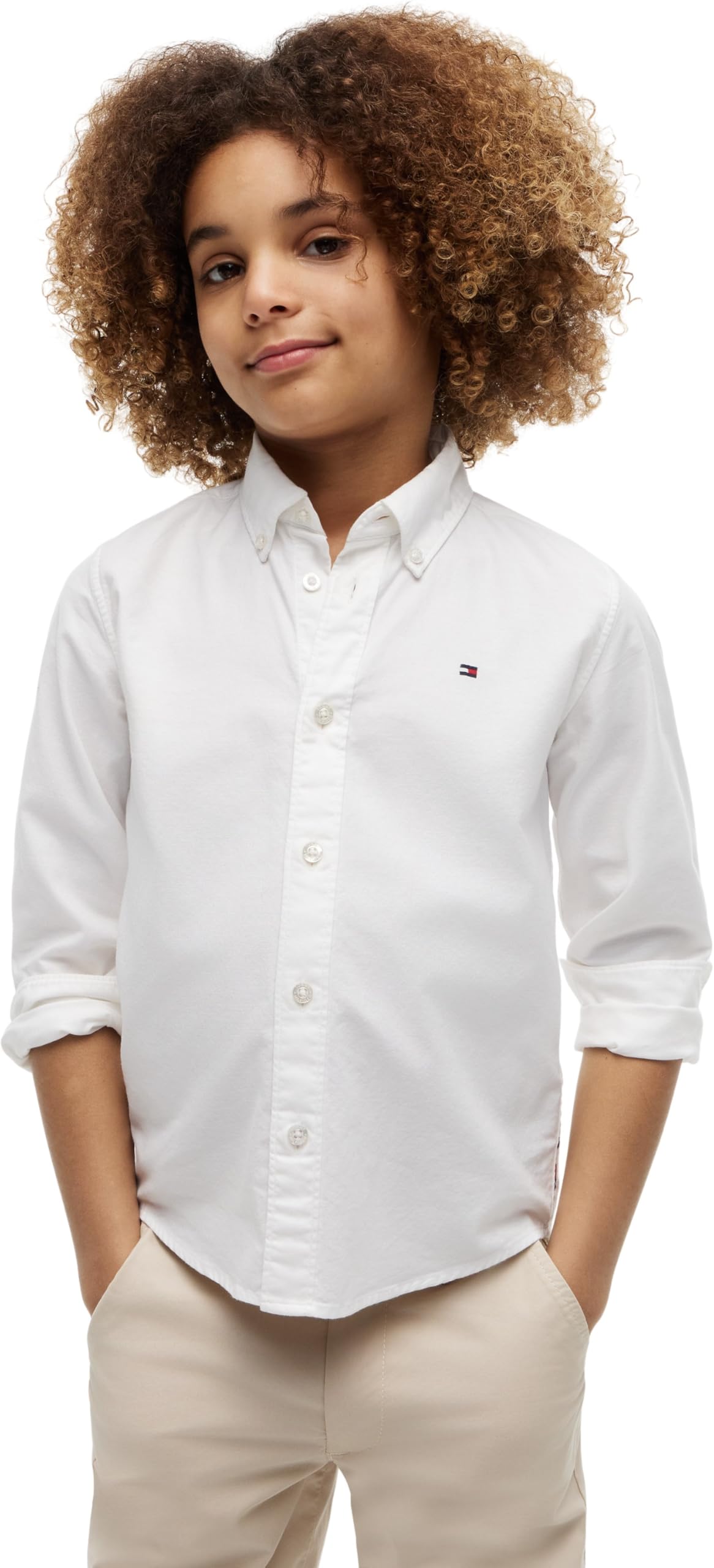 Tommy Hilfiger Jungen Hemd Oxford aus Baumwolle mit Stretch