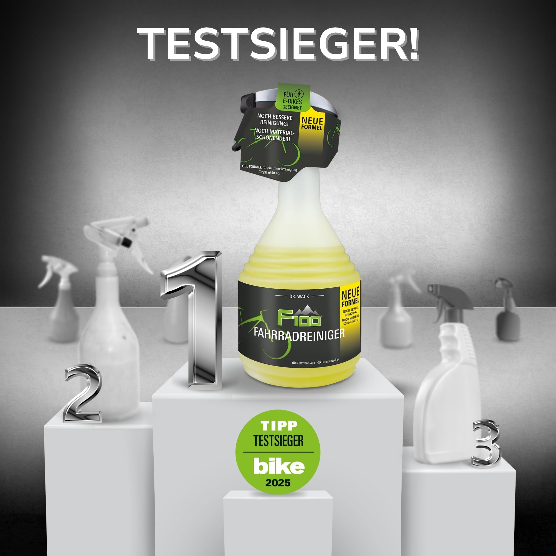 DR. WACK F100 Fahrradreiniger 750 ml - Reinigungsmittel für das gesamte Fahrrad - Effektives Fahrradpflegemittel - Reinigungsspray säurefrei & materialschonend - Hochwertige Fahrradpflege
