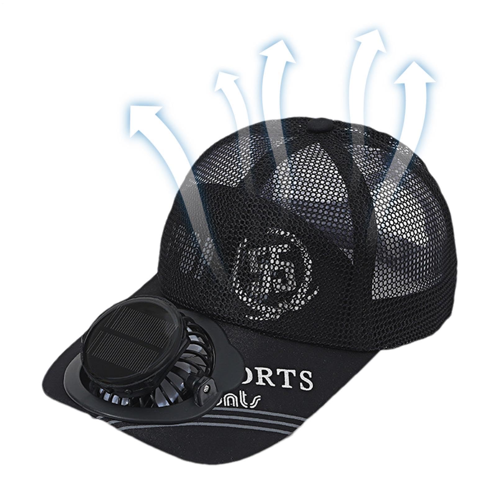 Cappello Esterno Con Ventilatore Integrato - Funzione Di Raffreddamento Ad Energia Solare, Compatibile Con La Ricarica USB Design Di Ventilazione, Costruzione Leggera Comoda Da Indossare | Po
