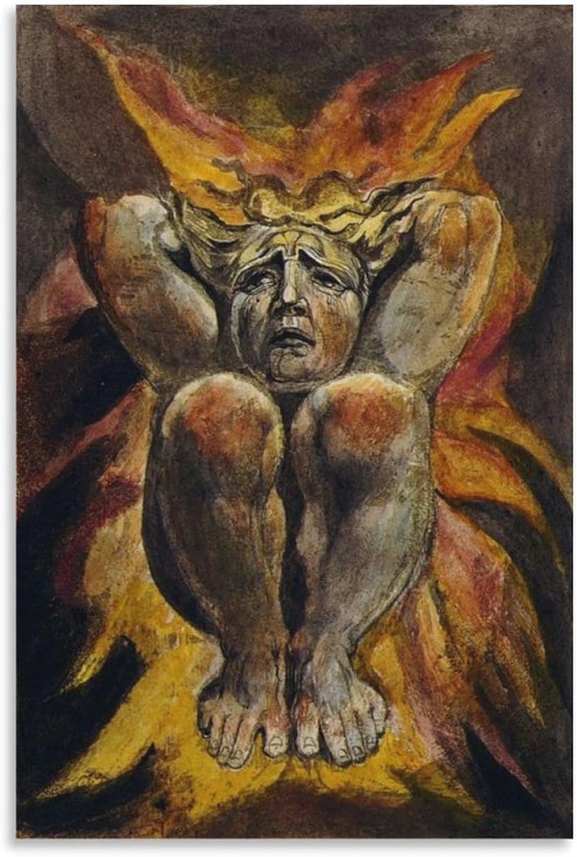 Orjdjz Wxkbl William Blake Posters《The First Book of Urizen》Painting Abstract Wall Art Picture William Blake Canvas Prints for Home Decor 40x65cm Frameless