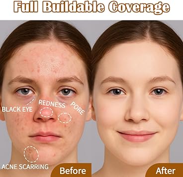 UCANBE Stay-Put Full Coverage Concealer, Long-Wear Waterproof, Under Eye Brightener Concealer, Color Corrector for Dark Circles, Acne, Blemishes, Redness Color Correcting Cream (01 LIGHT IVORY)