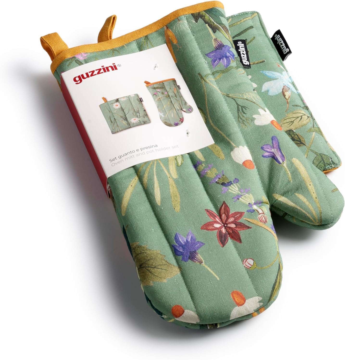 Set Gant Four + Manique Guzzini Floral Vibrations - Résistant Chaleur Jusqu'à 250°C Oeko-Tex