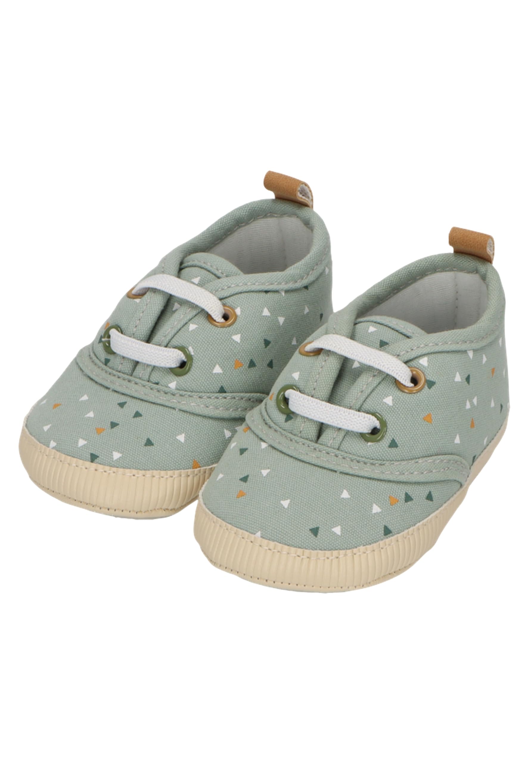 Sterntaler Babyschuh Muster für Jungen aus bedrucktem Canvas mit Kunstleder - Babyschuhe mit elastischen Schnürsenkeln und aufgenähter rutschfester Sternensohle