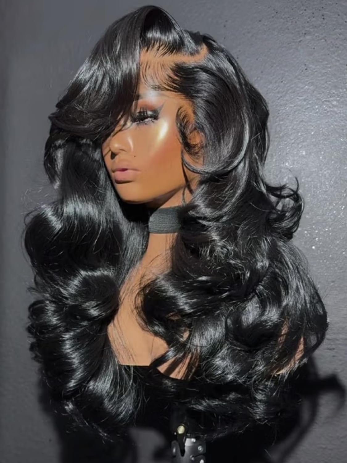 UNICE Glueless Wig Human Hair 13x4 Invisible HD Lace Front Wigs Loose Wave Face Framing Layers and Side
