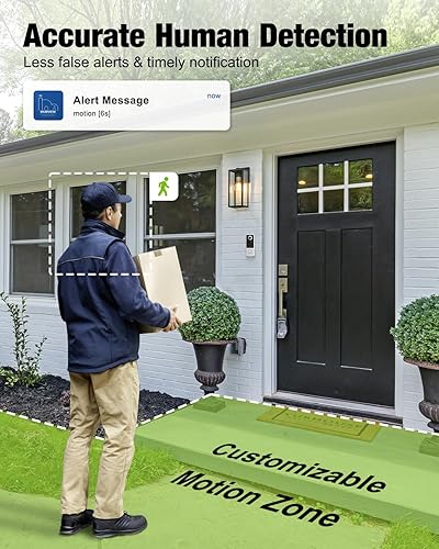 Miniatura 8 de MUBVIEW Cámaras de seguridad inalámbricas para exteriores para el hogar, cámara de timbre de video WiFi con cámara de voz, detector de movimiento,