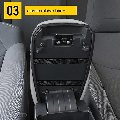 Miniatura 3 de AOMSAZTO Funda de cuero sintético para reposabrazos de consola central compatible con Toyota Highlander 2008 2009 2010 2011 2012 2013 2014 para