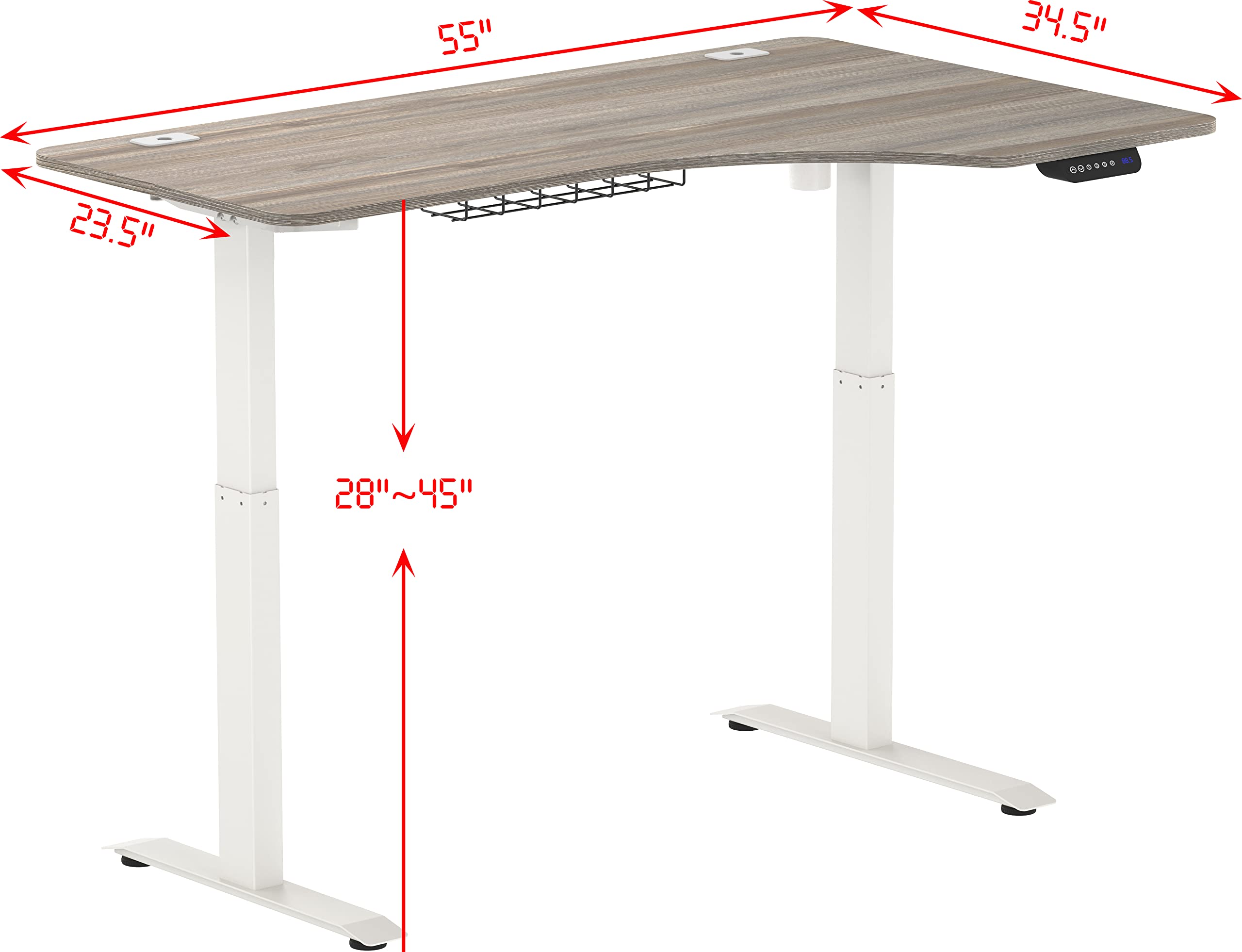 Buy SHW 55Inch Large Electric Height Adjustable LShaped Standing Desk