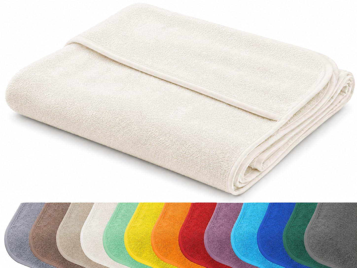 Brandsseller Copertura per Lettino 75x200 cm – Fodera in Spugna protettiva, Asciugamano in Cotone 100%, lavabile, antiscivolo, certificato Oeko-Tex – Antracite