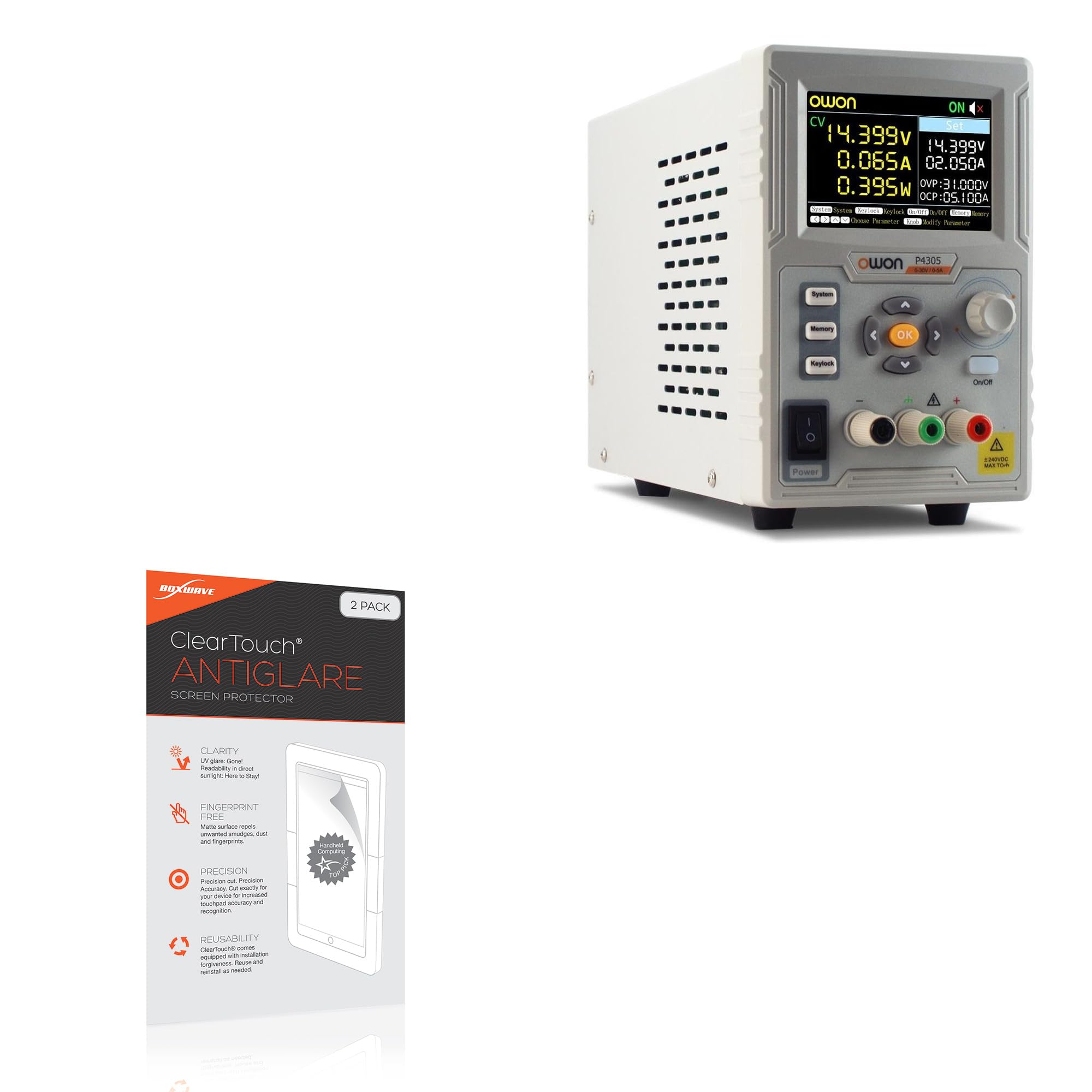 BoxWave Screen Protector Compatible with Owon P4305 - ClearTouch Anti-Glare (2-Pack), Anti-Fingerprint Matte Film Skin