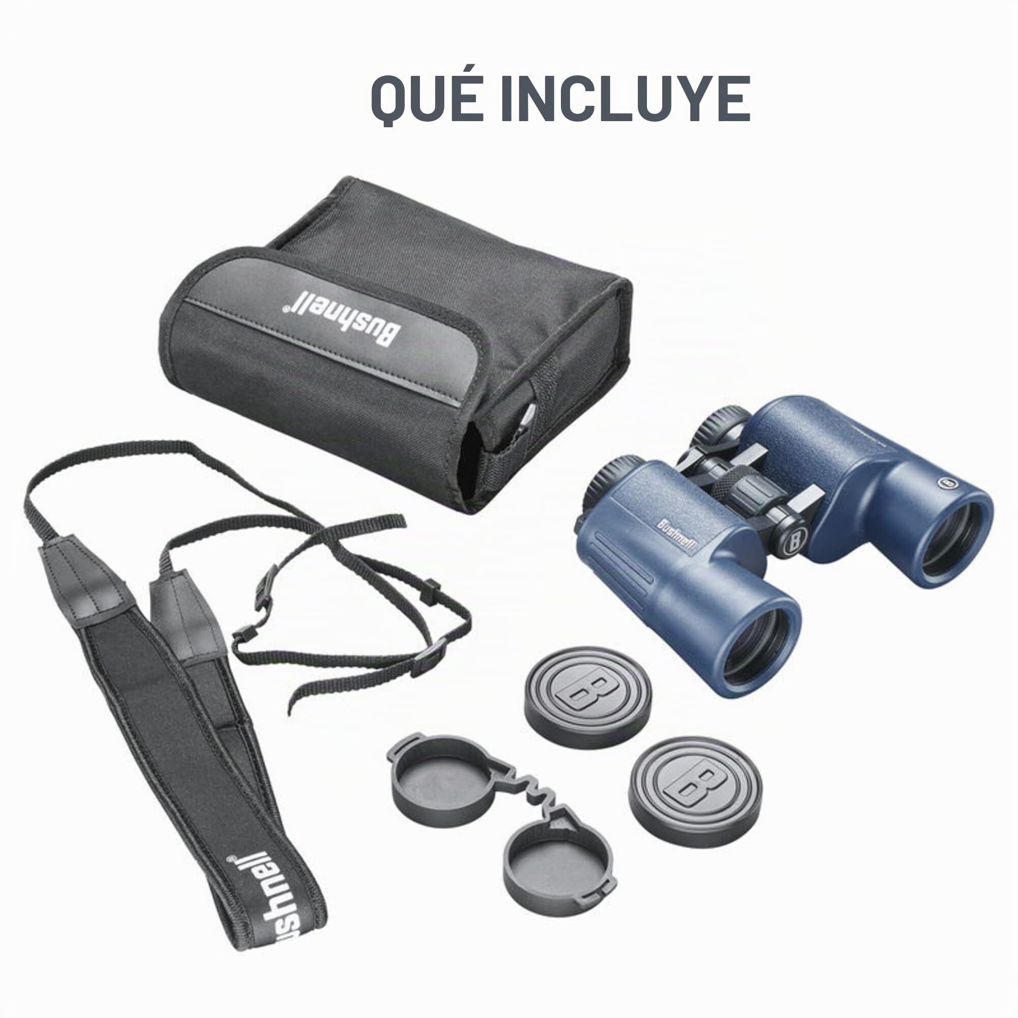Bushnell - H2O 2 - Prismáticos - 10x42 Azul Oscuro Porro - Completamente Multicoated - Impermeable/Antivaho - Oculares Twist Up - Deportes Acuáticos - Náutica