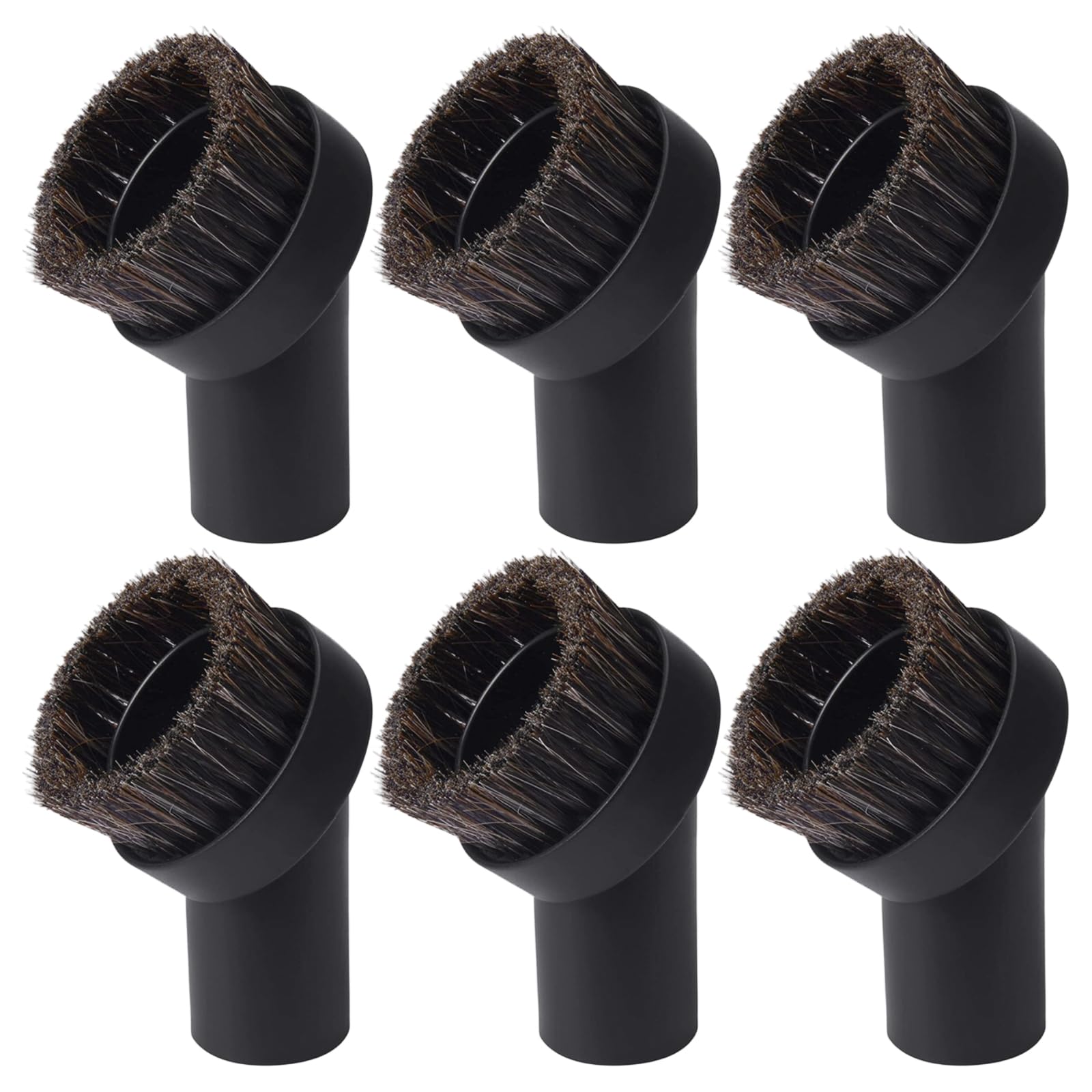 Rthynti 6 PCS Vacuum Cleaner Brush Heads 32mm, Horse Hair Round Dust Brush Replacement, Compatible with Most Vacuum Brands Accepting 25-32mm Attachments
