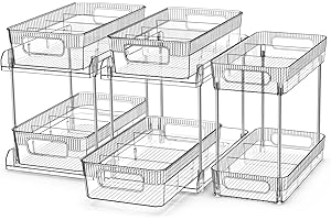 2-Tier Under Sink Organizer with Dividers - Set of 3
