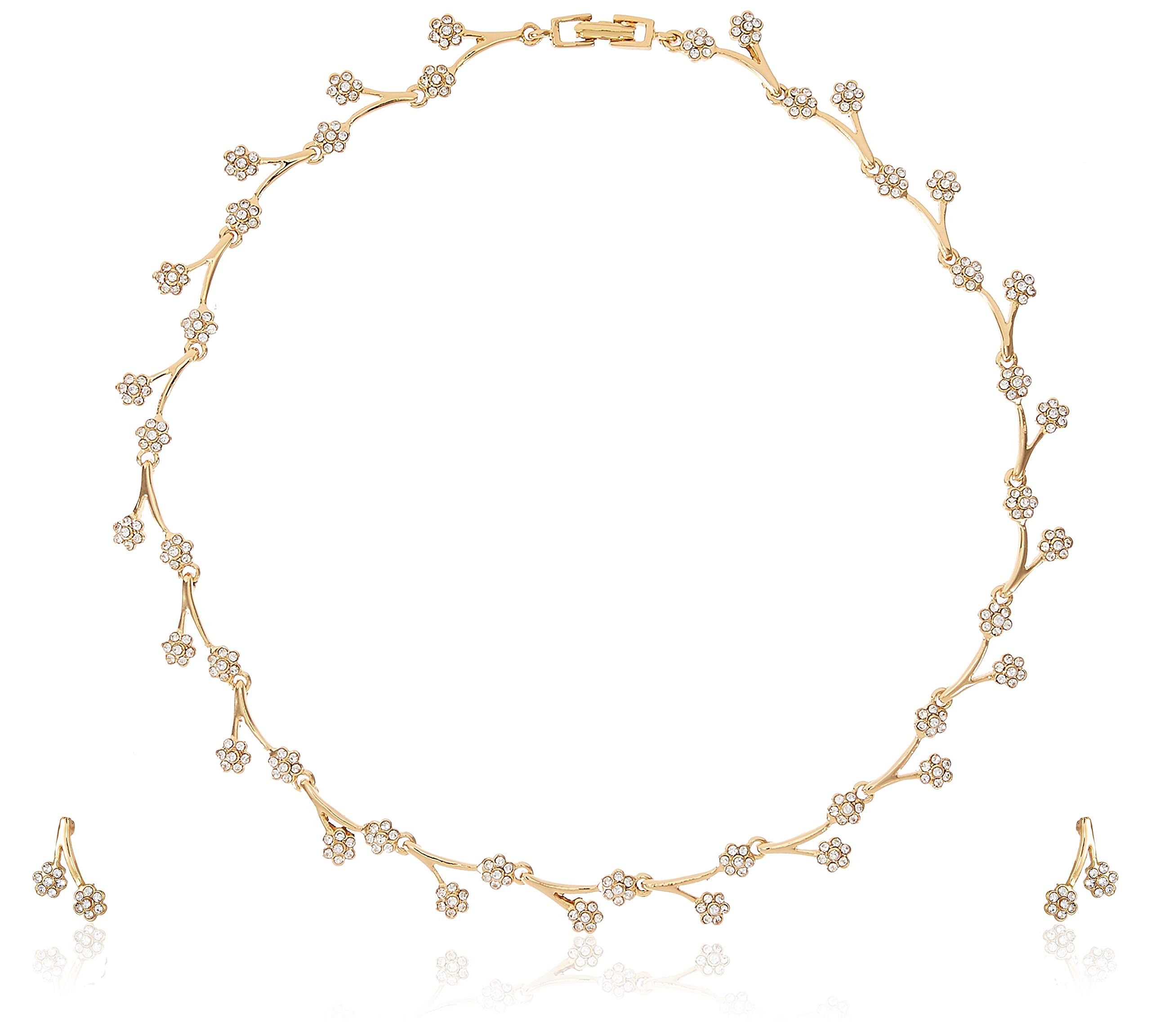 See full amazon price history chart for Estele 24kt Gold Plated Floral Garland Necklace and Matching Earring for Women with Austrian Crystals Estele 24kt Gold Plated Floral Garland Necklace and Matching Earring for Women with Austrian Crystals (B08CSDX96H) Amazon Price History, Amazon Price Tracker