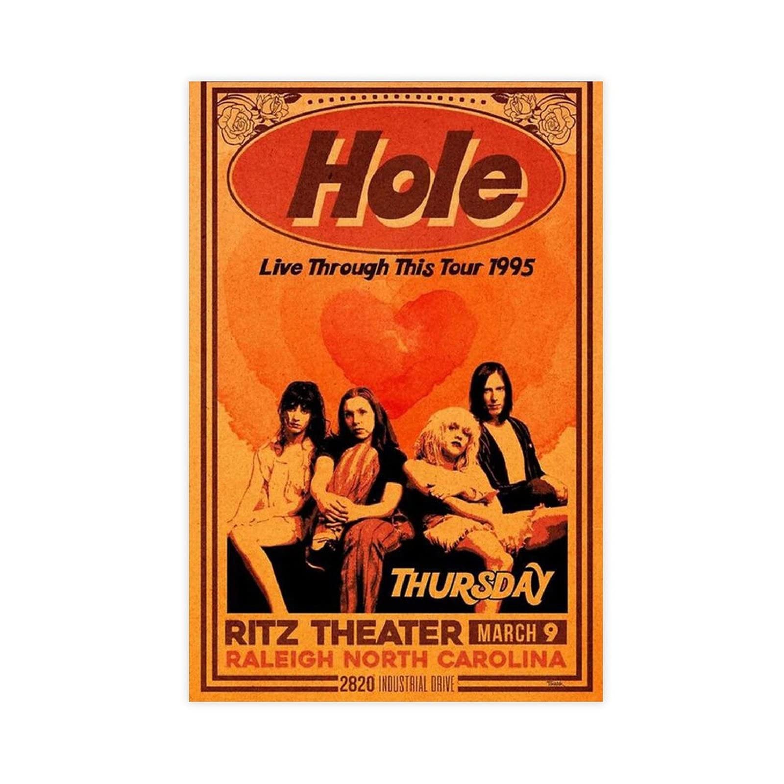 NZZZ Rock Band Hole Canvas Poster Bedroom Decor Sports Landscape Office Room Decor Gift Unframe :12×18inch(30×45cm)