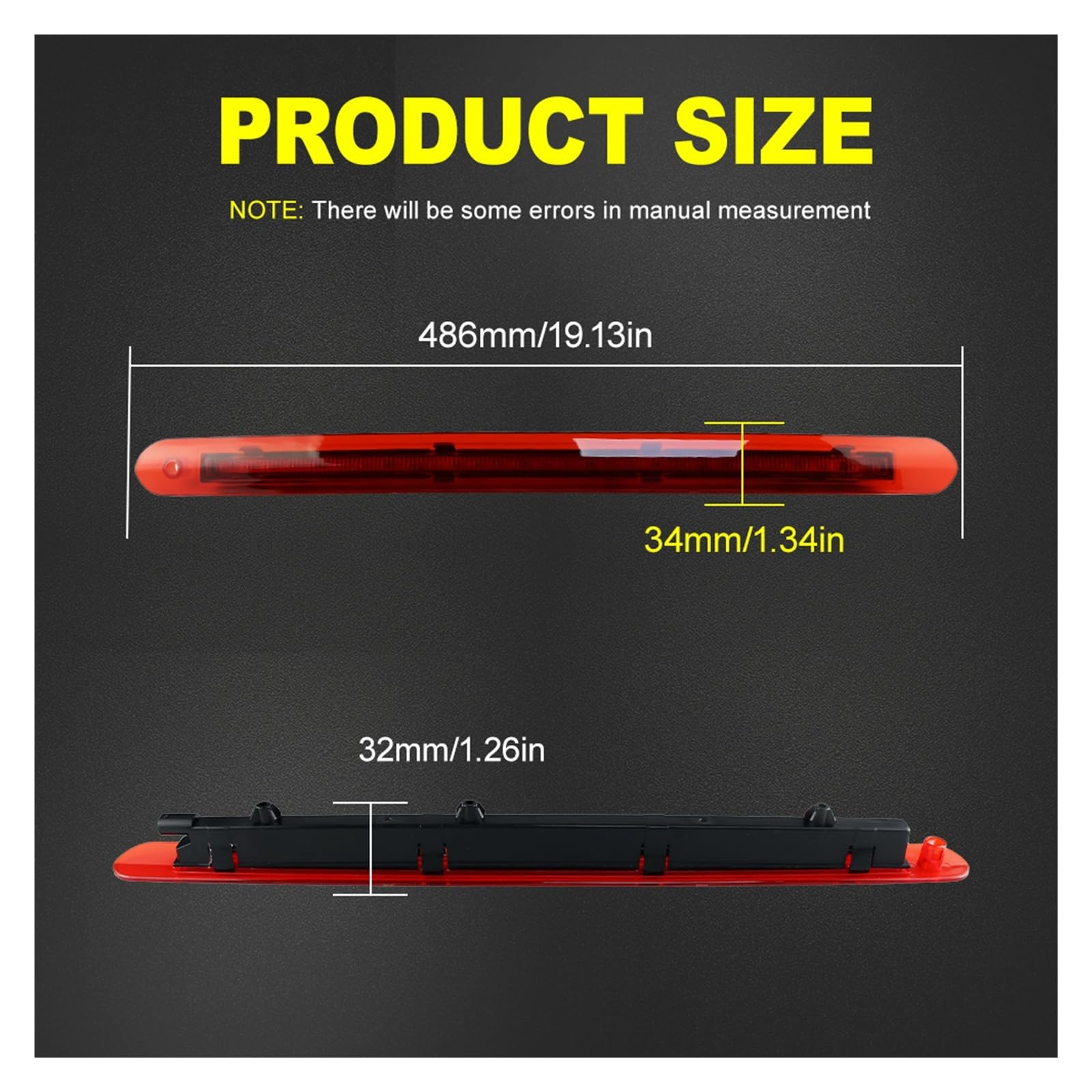 Dla Benz Vito W447 2014-2025 Van LIGHT trzecie trzecie światło hamowania wysoko montowane światło stop OEM A4479060800 A4479060700(1PC Red Lens)