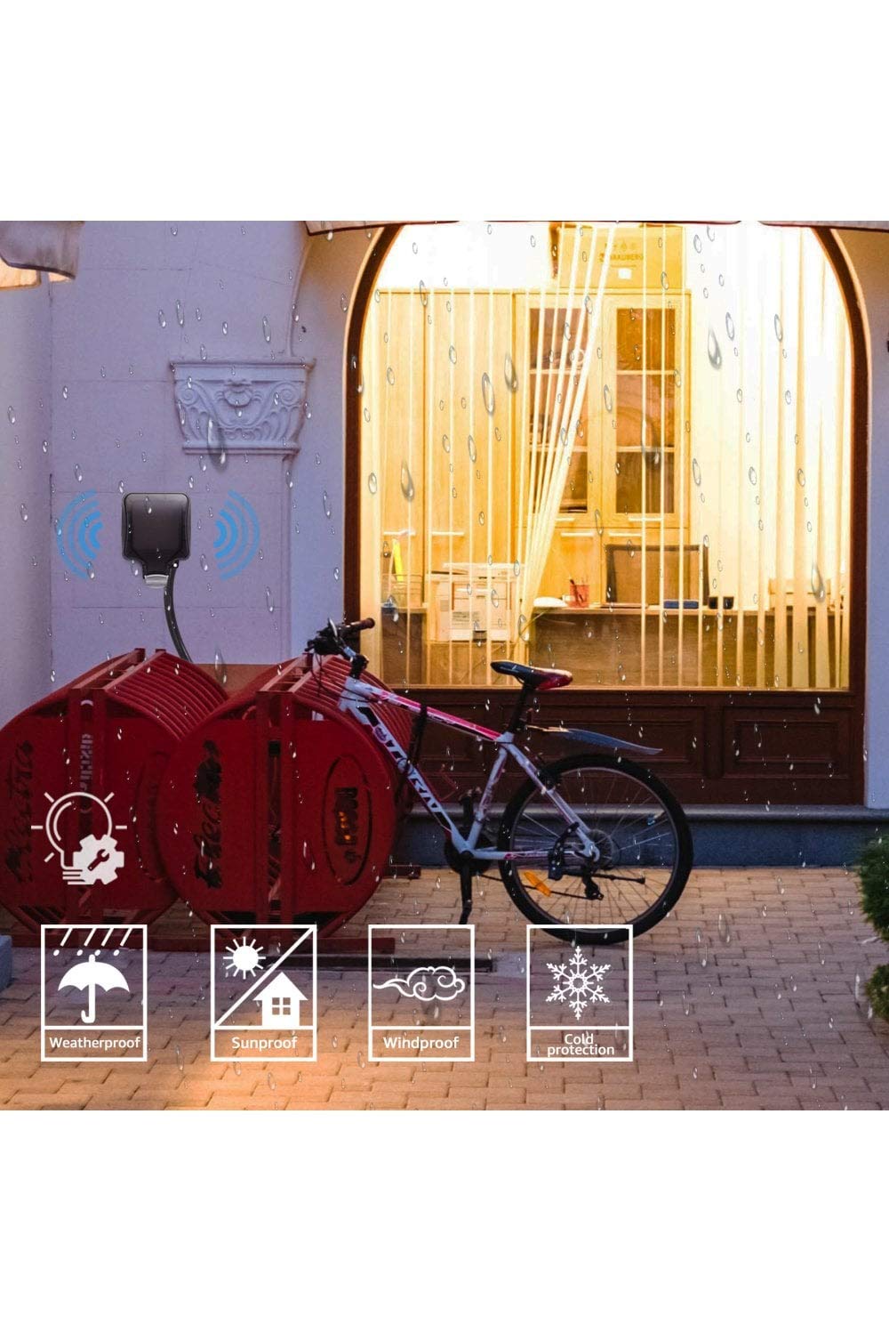 Woox Prise de Courant Intelligente pour l'extérieur Wlan Prise Télécommande IP66 Imperméable joint Anti-poussière Compatible avec Alexa et Google Assistant