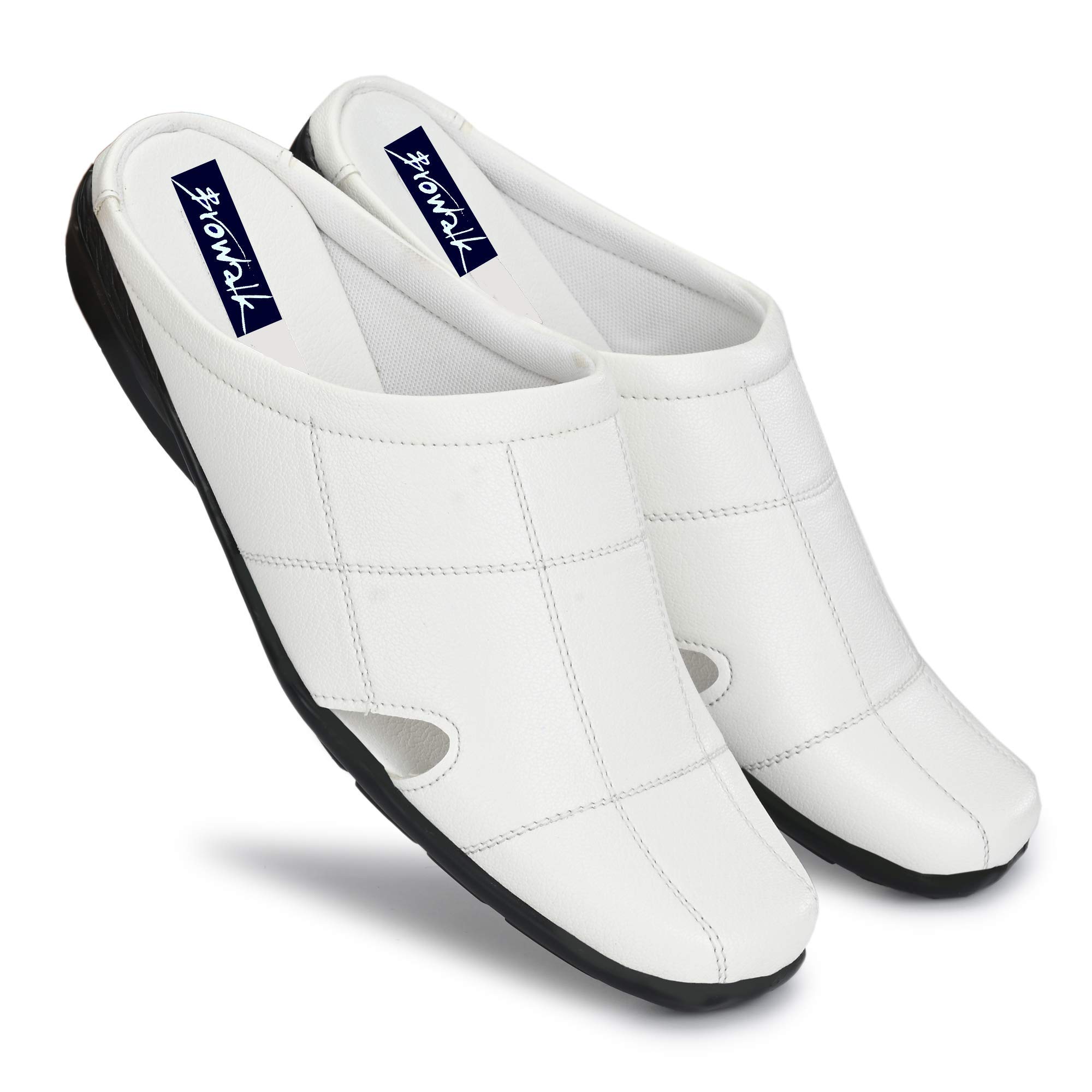 browalk Men's Synthetic Leather Sandal (White, 6)-picture-18