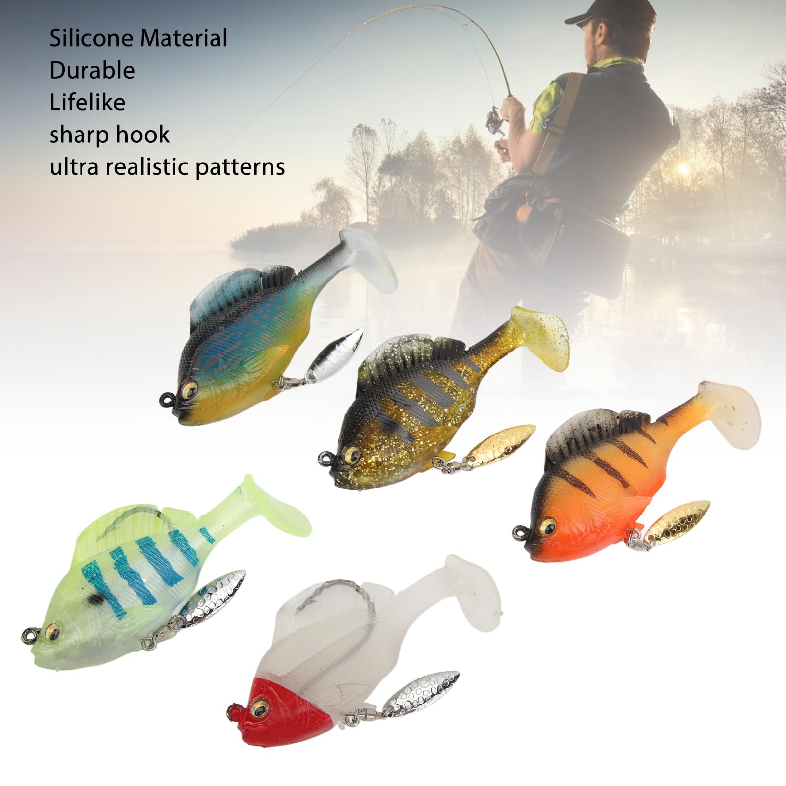 Rubber Fish Bait Realistic Balanced Silicone Trout Bait : Amazon.de: Sports  & Outdoors