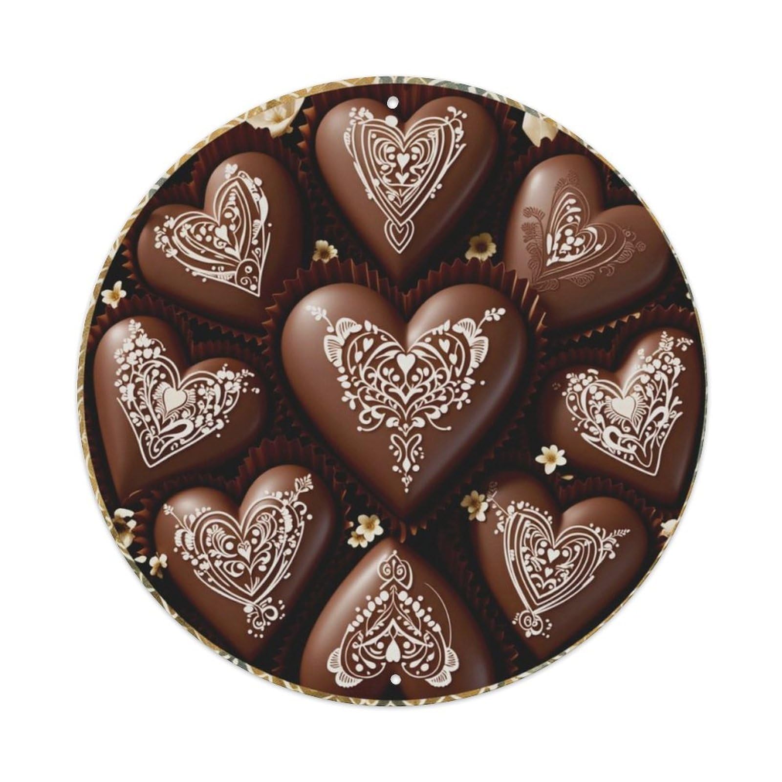 Ldfuieksufg Style Vintage Heart Chocolate Sign Vintage Aluminium Metal Sign, Retro Wall Decor For Home, Bar, Garage & Farmhouse 20X20cm