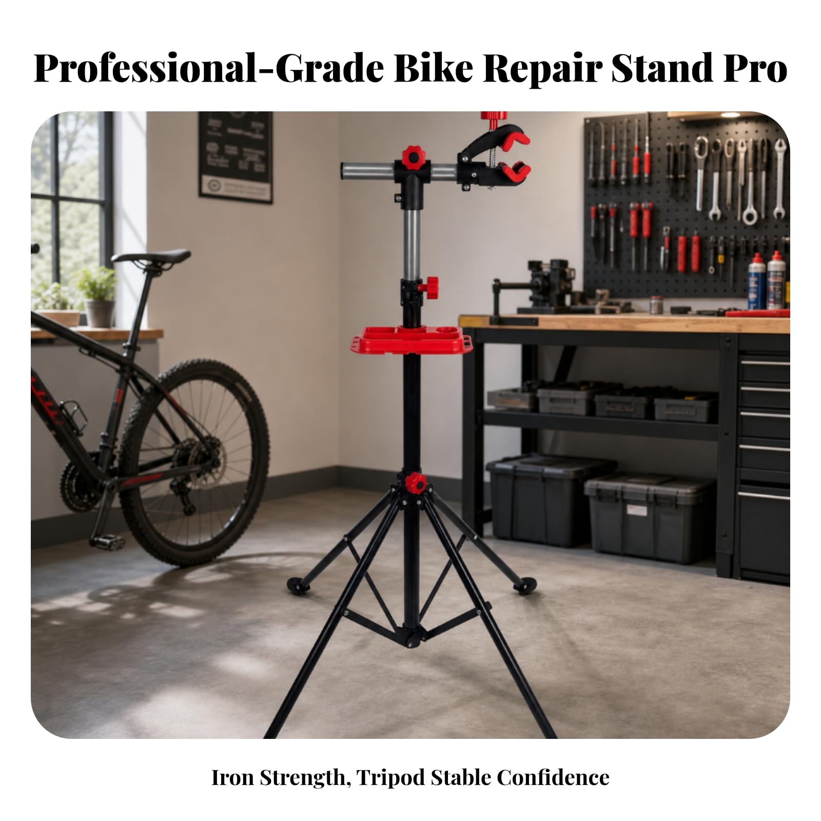 Bicicleta con Banja Estable Reparación con Base Triangular, Resisn, para Garaje