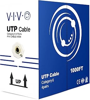 VIVO Gray 1,000ft Bulk Cat6, CCA Ethernet Cable, 23 AWG, UTP Pull Box, Cat-6 Wire, Indoor, Network Installations (CABLE-V004)