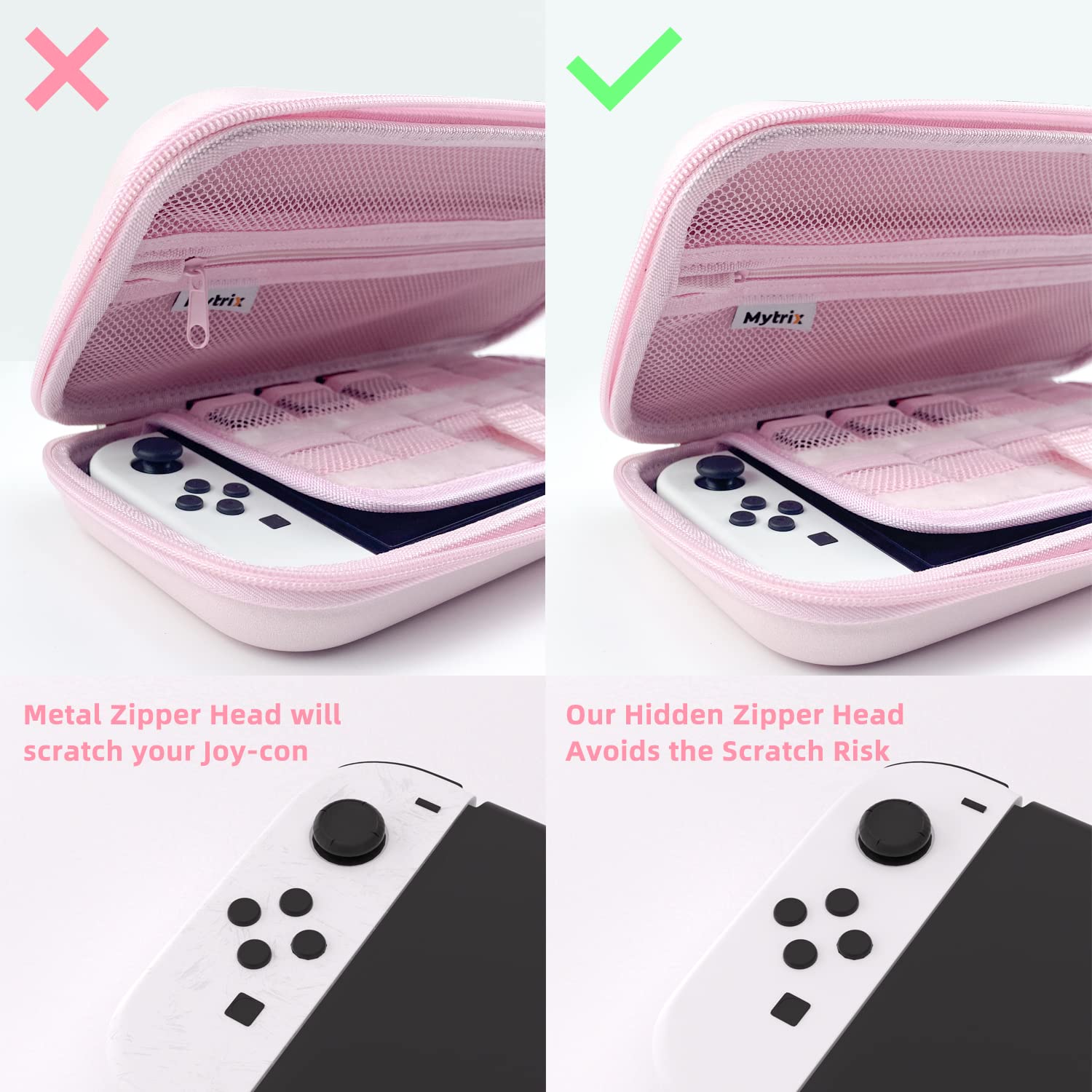 Mytrix Étui de Transport Compatible avec Console Nintendo Switch/OLED/Lite, Accessoires et Jeux, étui de Voyage, Pochette de Rangement Rigide Portable avec Poches