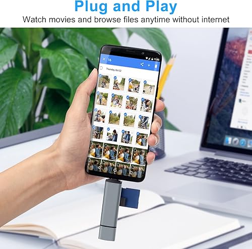 Miniatura 6 de BorlterClamp - Lector de tarjetas SD USB C 5 en 1, lector de tarjetas Micro SD, USB C a USB 3.0 y adaptador de lector de tarjetas de memoria,