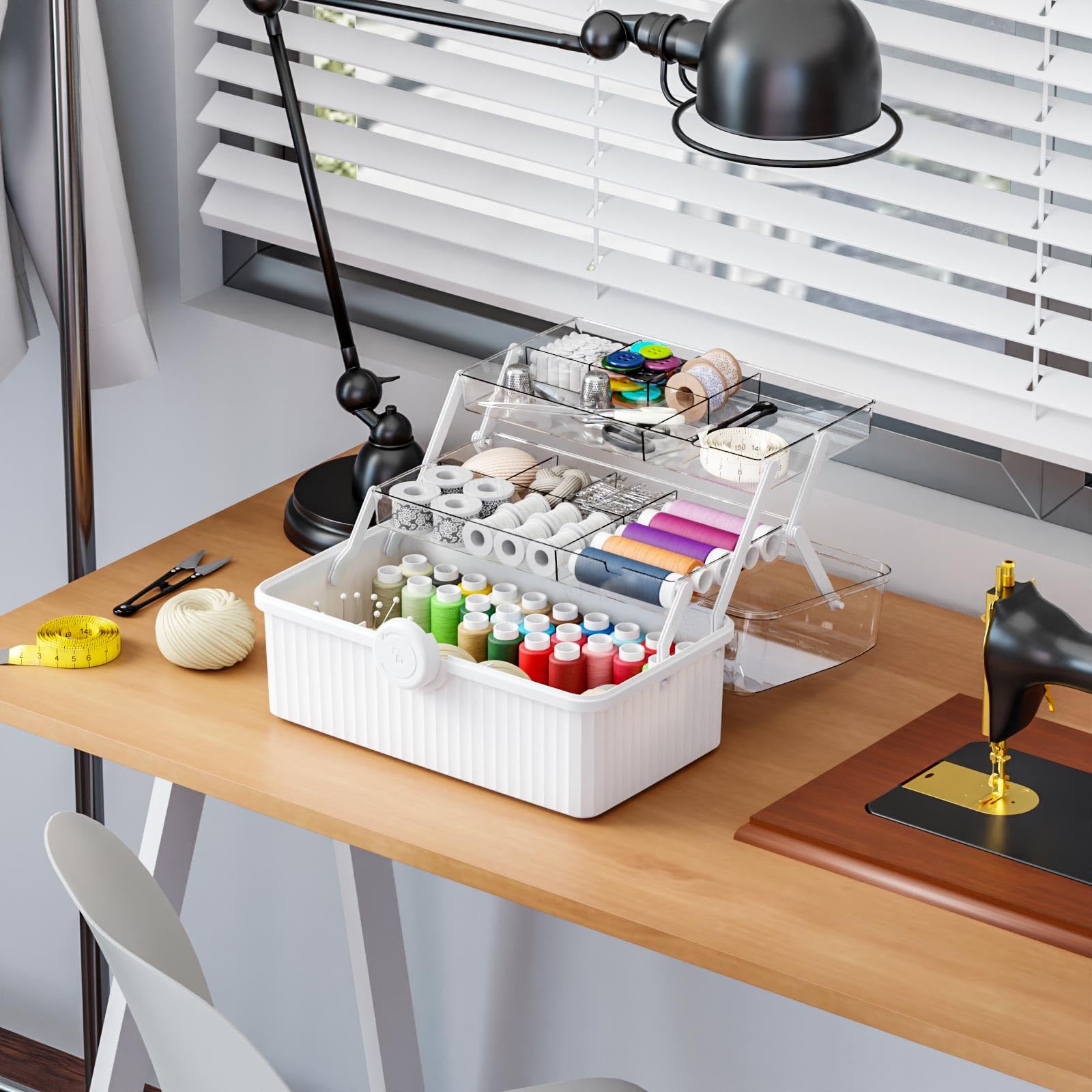 SuoXing Scatola in plastica a 3 strati e scatola per forniture artistiche con maniglia, organizer portatile per farmaci Ivf, scatola di pronto soccorso e medicine, organizer multiuso per capelli per