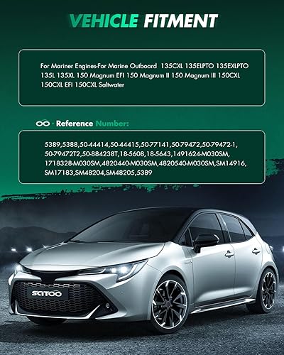 Miniatura 6 de SCITOO Arrancadores Nuevo Compatible para Motores Mariner – Marine Outboard 135CXL 135ELPTO 135EXLPTO 135L 135XL 150 Magnum EFI 150 Magnum II 150