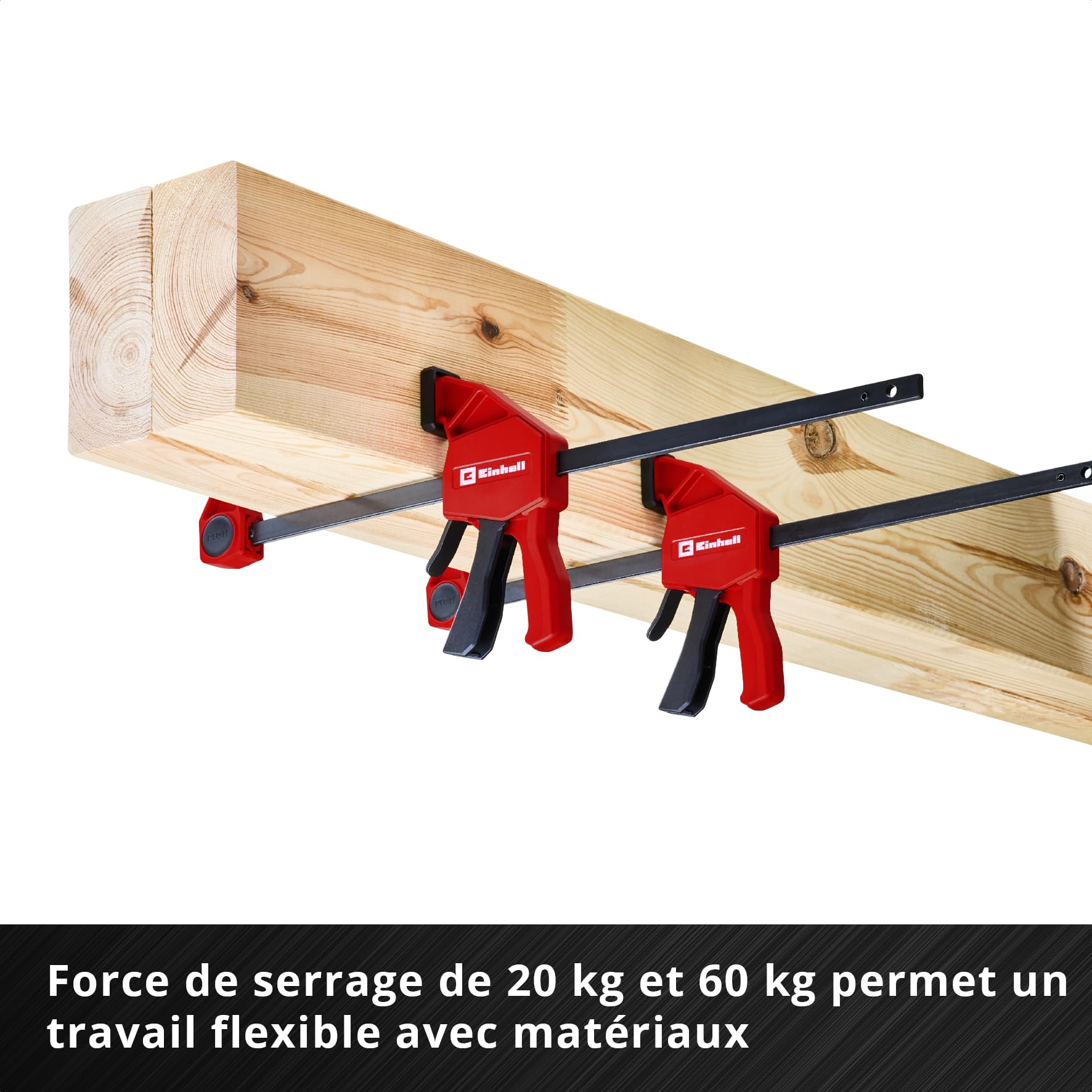 Einhell 4 pièces jeu de serre-joints à une main, 100/150 mm