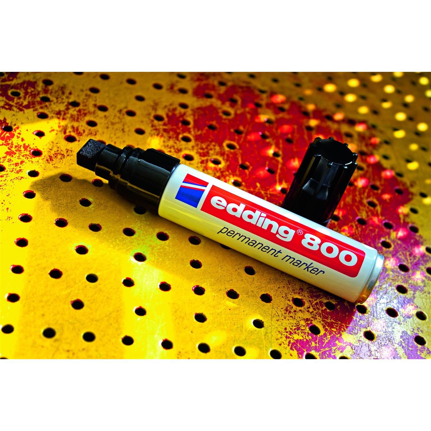 Edding - Lote de 6 rotuladores permanentes, 800, punta ancha, 4 – 12 mm, color negro