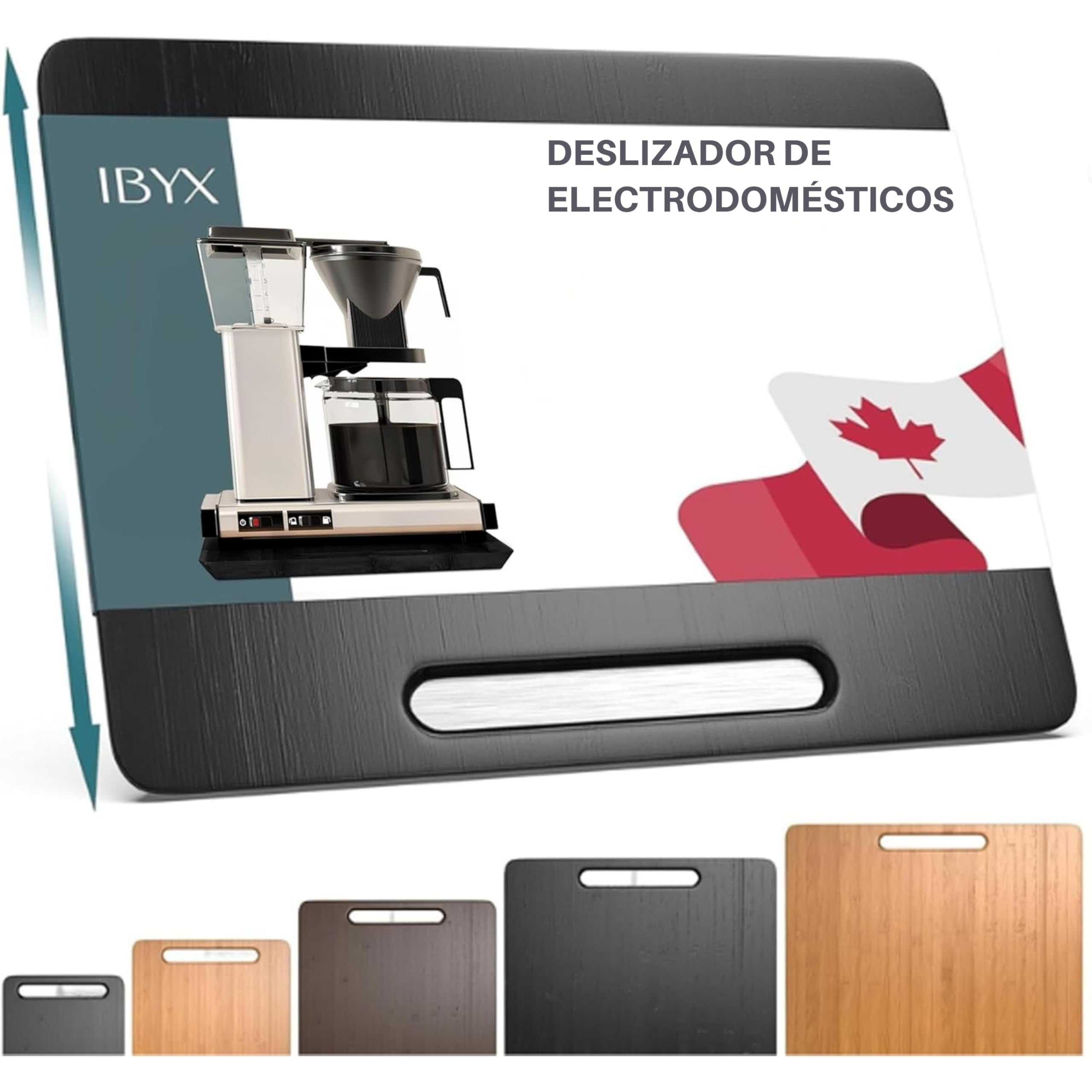 Ibyx Stylish Sliding Tray for Your Coffee Maker and Kitchen Appliances Heavy Duty Sliding Easily From Under Cabinet Countertop Rolling Tray with 13 x Wheels — view 12