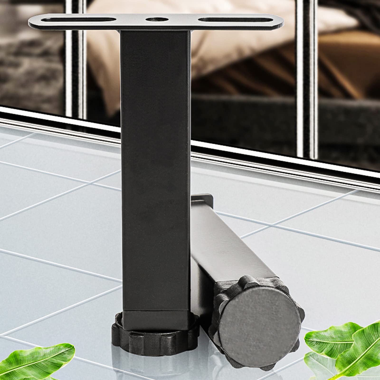 Piedini per Mobili in Stile Industriale Moderno,Gambe Regolabili in Metallo,Gambe Dell'Armadio di Tipo T,Gambe da Tavolo Antiscivolo,Set di 4,con Viti M8,Nero/Bianco (35cm/13.78in,White)