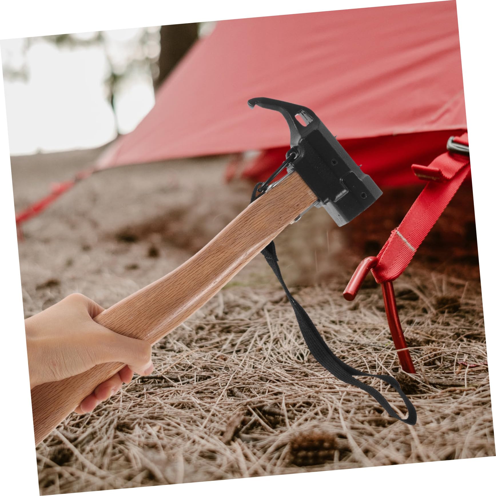 Toddmomy Martello per Picchetti da Campeggio Leggero e Compatto con Estrattore Unghie Resistente Martello Multiuso per Tende Escursionismo e Backpacking Testa Antiscivolo per Installazione