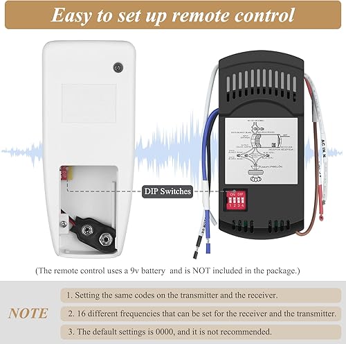 Miniatura 3 de Hunter - Kit de control remoto de ventilador de techo, universal para Hunter Harbor Breeze Hampton Bay, ventiladores de control de 3 velocidades con
