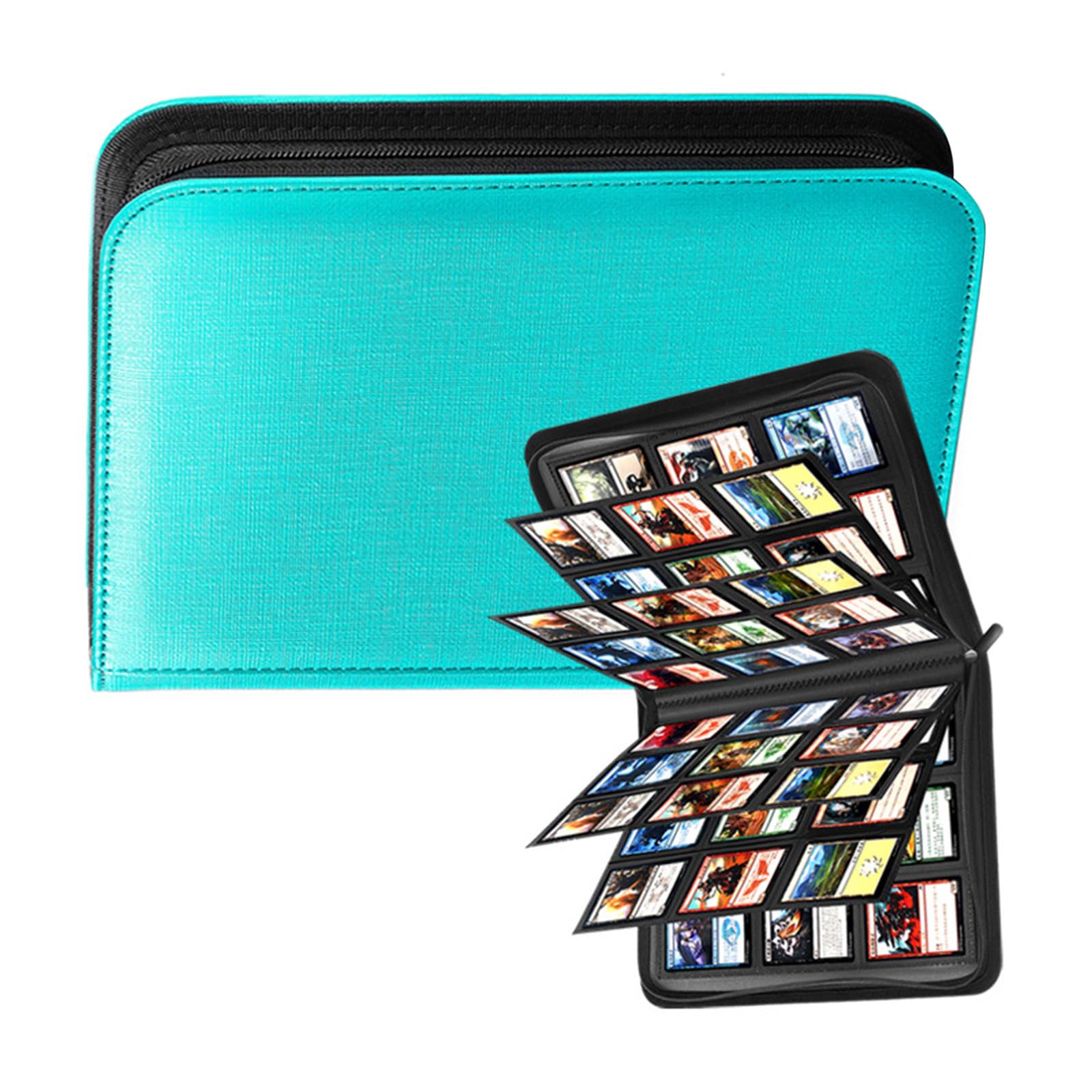 Hsioluted Petrol Blue Spacious 9 Slot Album Holds 360 Cards For Sports Collectibles In Premium Pu Leather Collectible Card Display