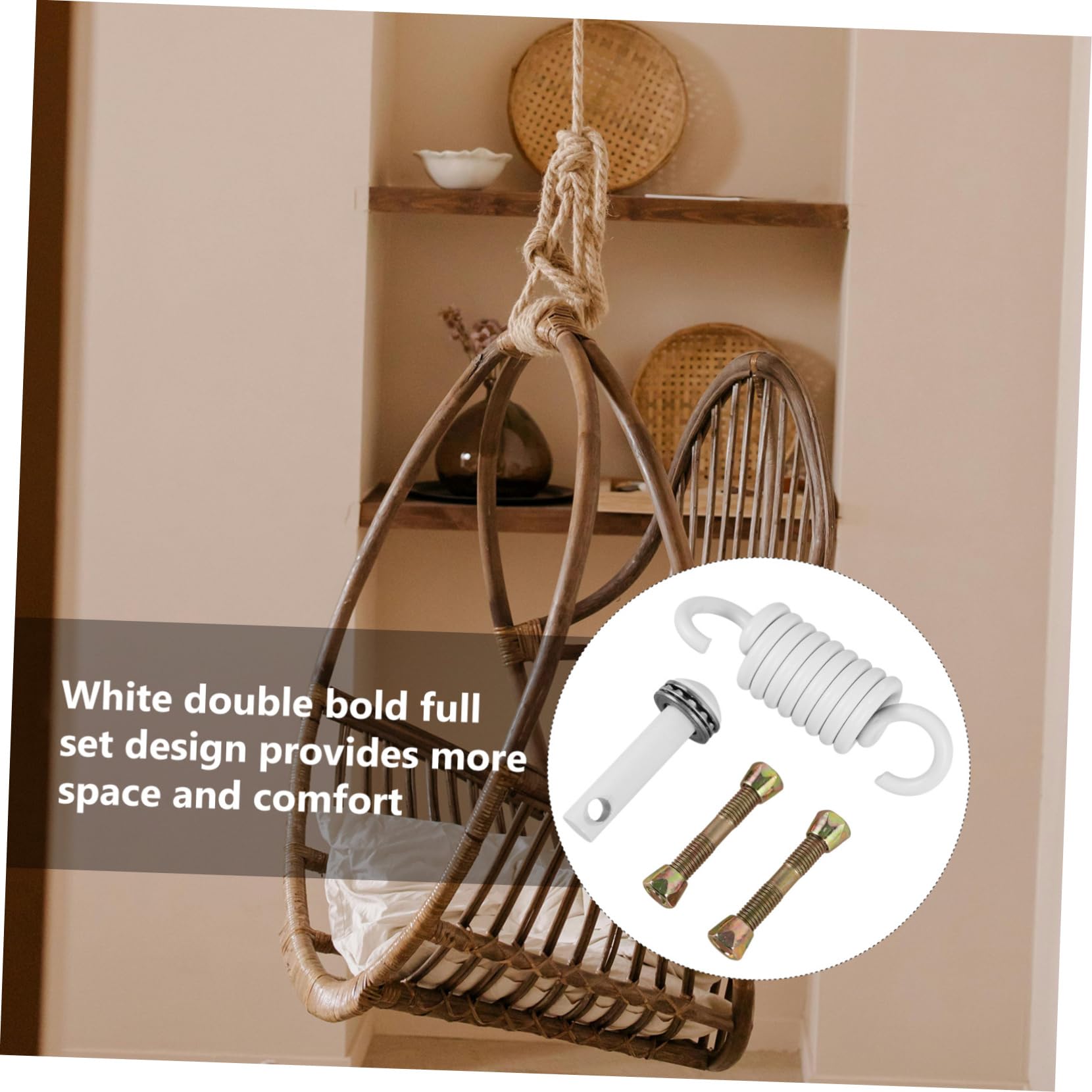 Mikikit Kit de Ressort Suspendre pour Hamac et Chaise Suspendue, Acier Allié Fer Blanc, Robuste, Absorbe Les Chocs, Jardin et Camping