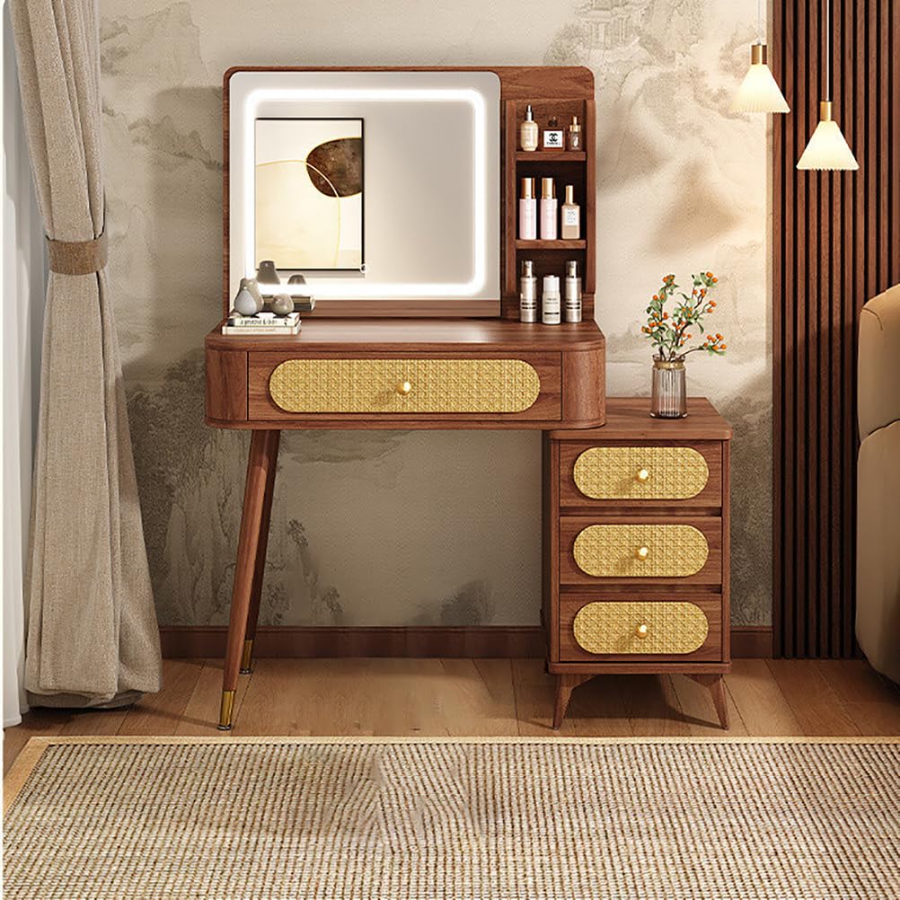Moderno trucco Tabwith 3 colori LED specchio luci 45 Ders & 3 ripiani per camera da letto spogliatoio in legno Tab80 cm